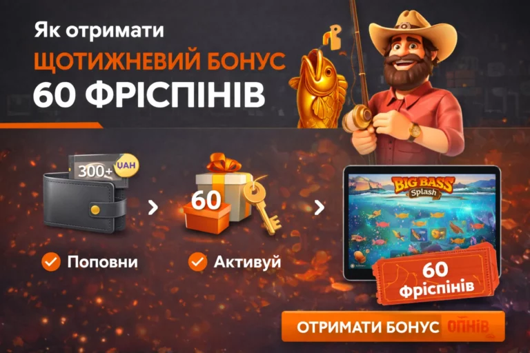 60 фріспінів ГГбет у Big Bass Splash: Щотижневий бонус