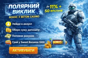 50 фріспінів Бонус Beton Casino «Полярний виклик» + до 111%